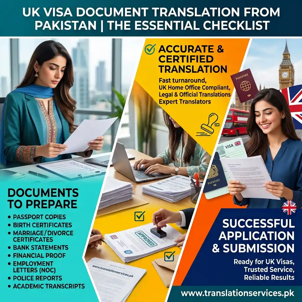 UK visa document translation from Pakistan