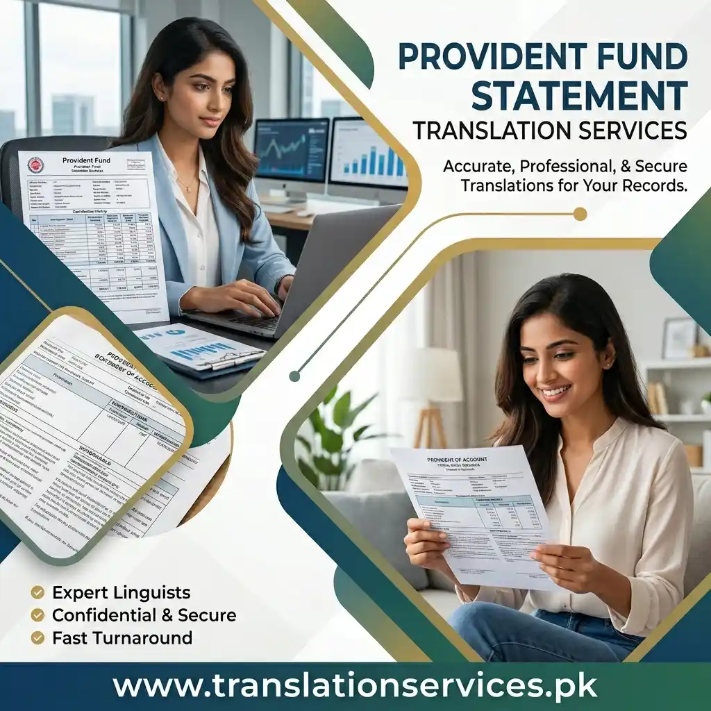 Provident Fund Statement Translation Services in Pakistan