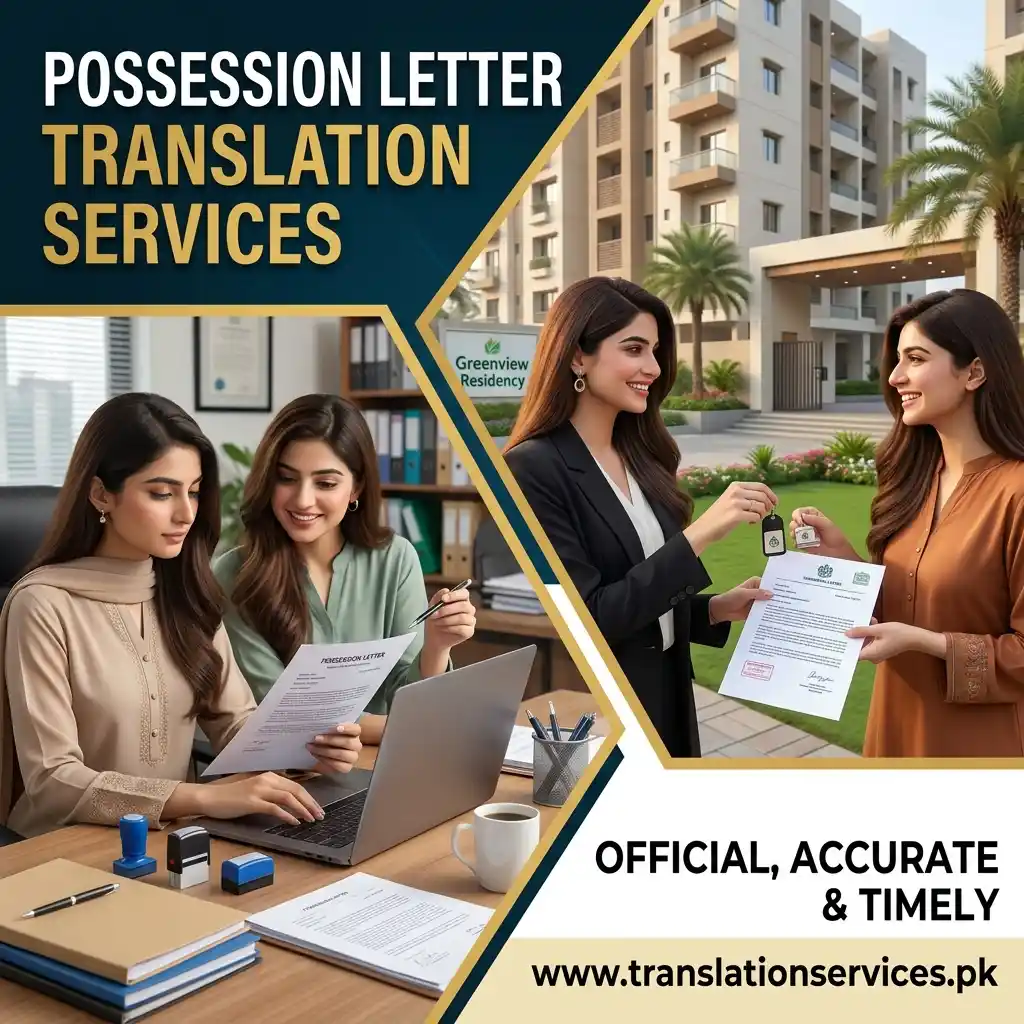 Possession Letter Translation Services in Pakistan