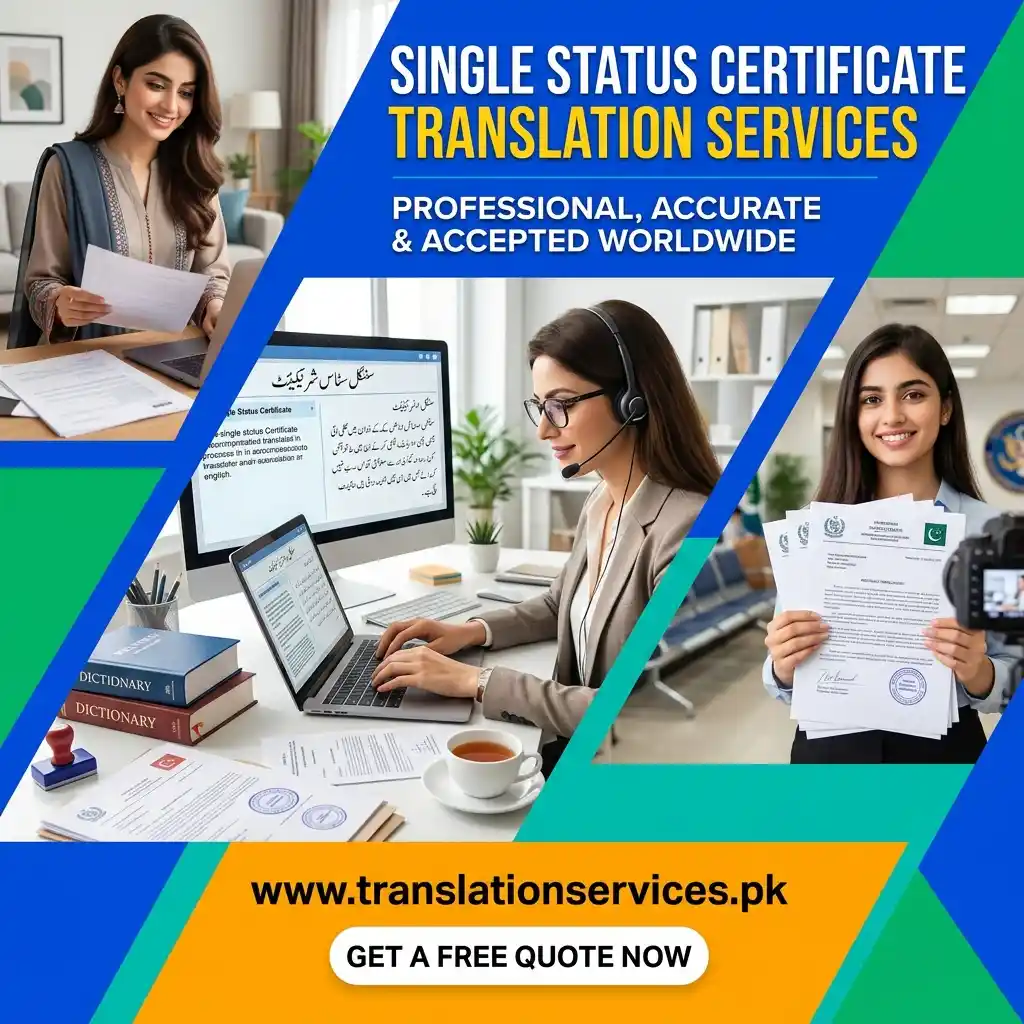 Single Status Certificate Translation Services in Pakistan